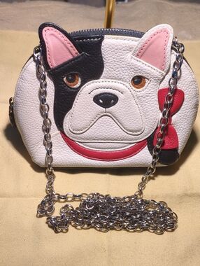 Brighton White Black Pink Red French Bulldog Crossbody NOW ONLY $50